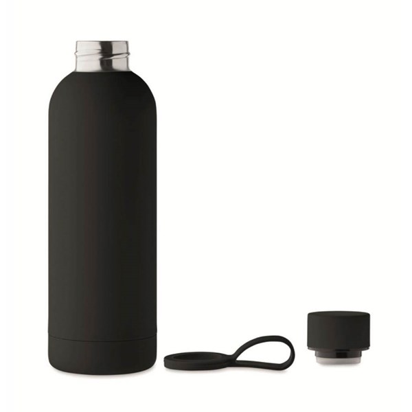 Obrázky: Černá termoska 500ml z rec. oceli s pogum.povrchem, Obrázek 5