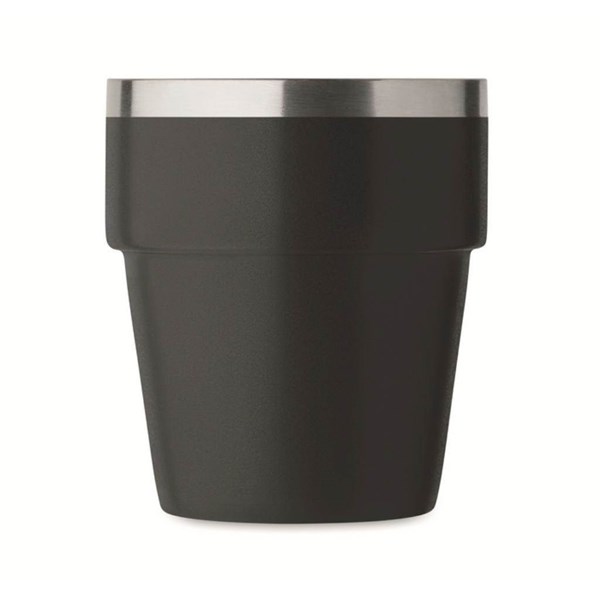 Obrázky: Černý termohrnek z rec. nerezu 250 ml, bez víka, Obrázek 2