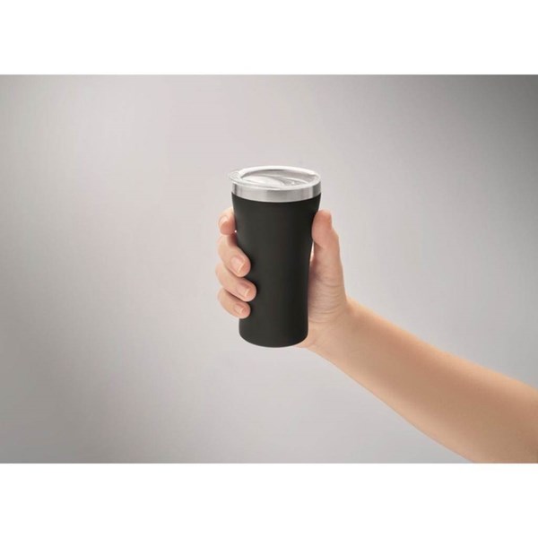 Obrázky: Malý termohrnek z rec. nerezu 160 ml, černý, Obrázek 3