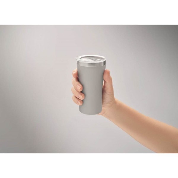 Obrázky: Malý termohrnek z rec. nerezu 160 ml, šedý, Obrázek 5