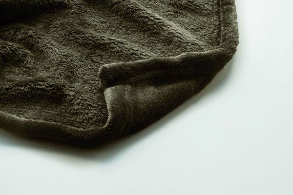 Obrázky: Khaki fleecová deka RPET 280 gr/m² s komplimentkou, Obrázek 3