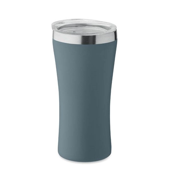 Obrázky: Malý termohrnek z rec. nerezu 160 ml,petrolej.modrý