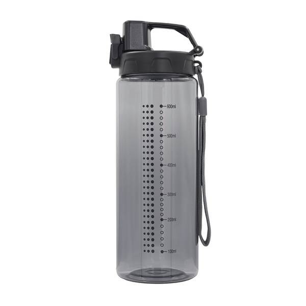 Obrázky: Černá tritan.láhev 600ml s odměrkou, bezp. uzávěr