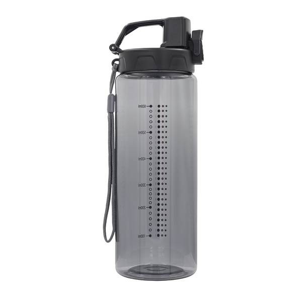 Obrázky: Černá tritan.láhev 600ml s odměrkou, bezp. uzávěr, Obrázek 2