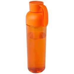 Obrázky: Oranžová 600ml RPET láhev na vodu. silik. poutko