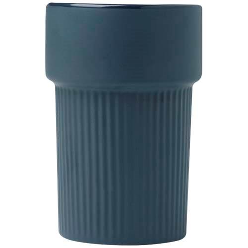 Obrázky: Šedomodrý 340ml keram. hrnek s bambusovým návlekem, Obrázek 4