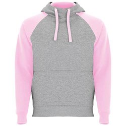 Obrázky: Unisex mikina s kapucí Badet 280 šedá/sv.růžová XS