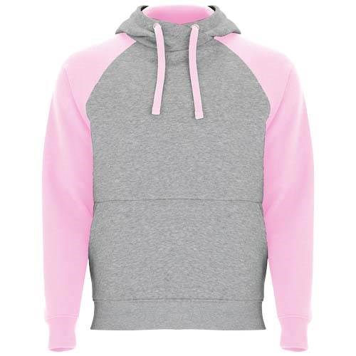 Obrázky: Unisex mikina s kapucí Badet 280 šedá/sv.růžová 3XL