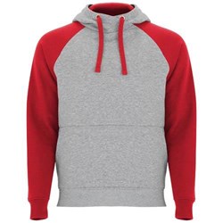 Obrázky: Unisex mikina s kapucí Badet 280 šedá/ červená 3XL