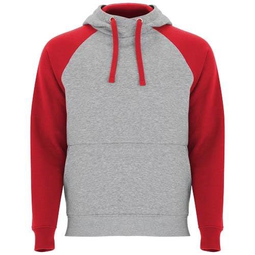 Obrázky: Unisex mikina s kapucí Badet 280 šedá/ červená 3XL