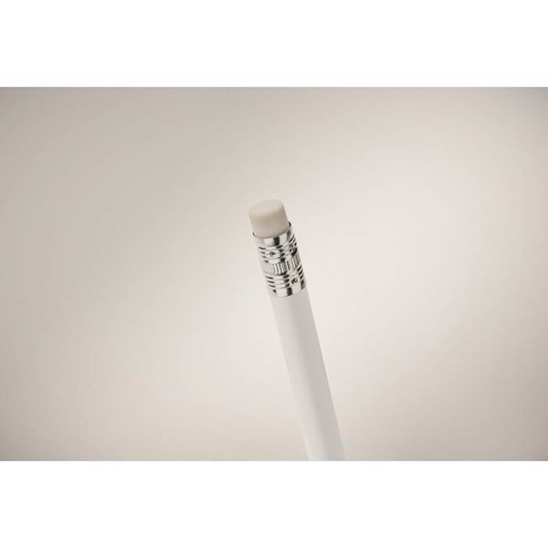 Obrázky: Bílá ořezaná tužka s gumou, po 100 ks, Obrázek 2