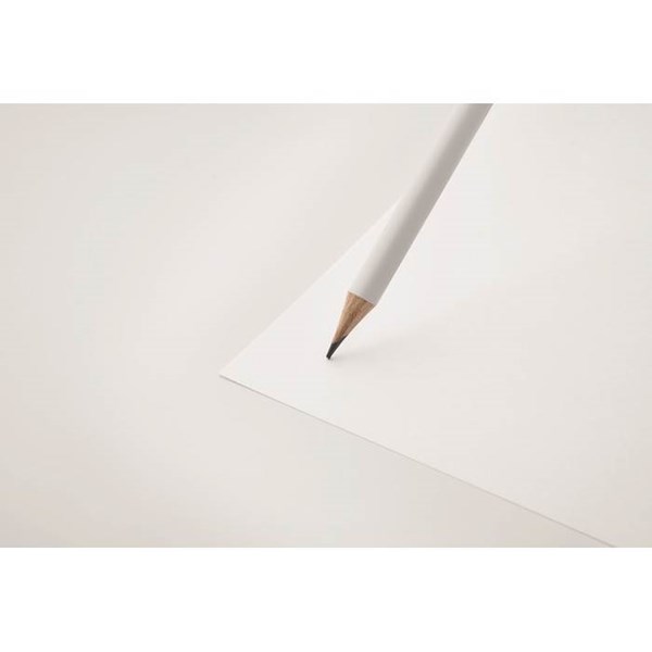 Obrázky: Bílá ořezaná tužka s gumou, po 100 ks, Obrázek 3