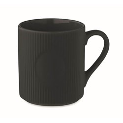 Obrázky: Černý keramický hrnek s žebrovaným povrchem 340ml