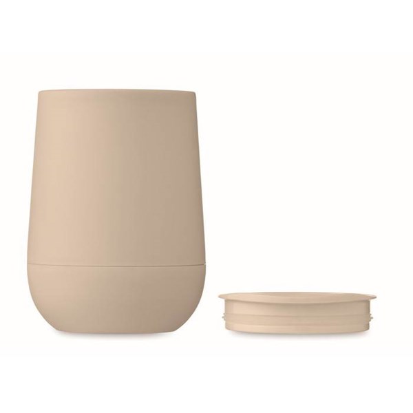 Obrázky: Dvoustěnný pohárek 300 ml z PP, béžový, Obrázek 5