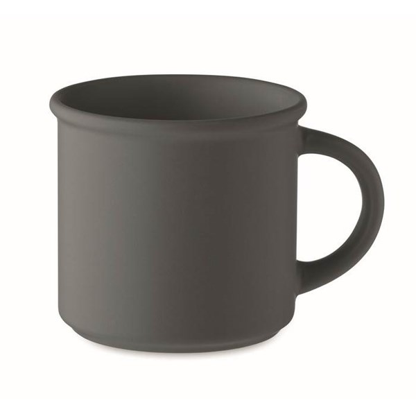 Obrázky: Matný keramický hrnek 300 ml s ouškem, tmavě šedý