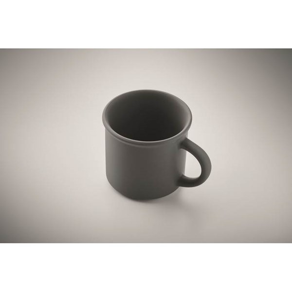 Obrázky: Matný keramický hrnek 300 ml s ouškem, tmavě šedý, Obrázek 2