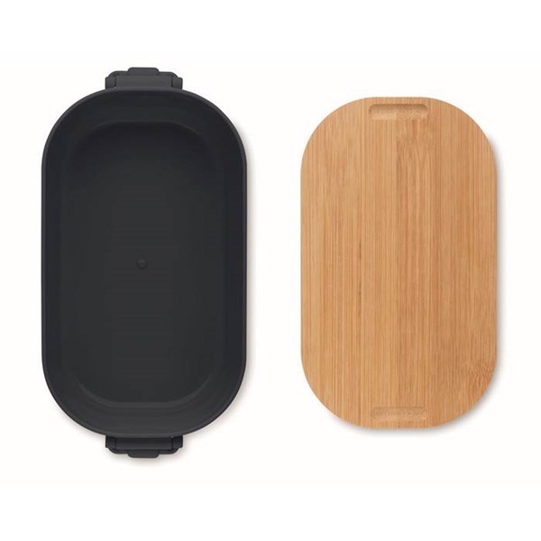 Obrázky: Oběd.krabička z PP 700 ml s bambus.víkem,nám.modrá, Obrázek 3