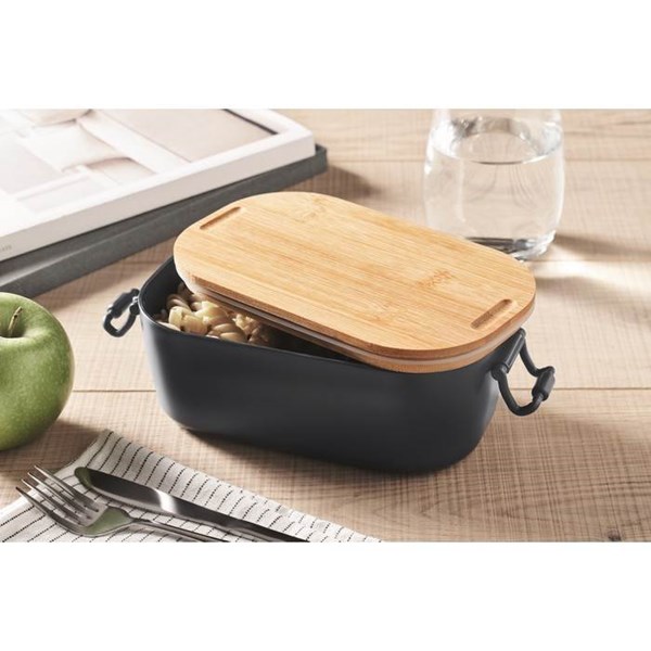 Obrázky: Oběd.krabička z PP 700 ml s bambus.víkem,nám.modrá, Obrázek 8