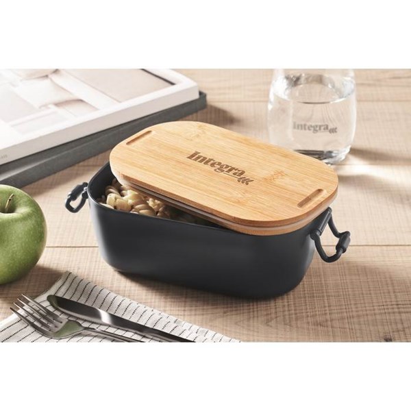 Obrázky: Oběd.krabička z PP 700 ml s bambus.víkem,nám.modrá, Obrázek 9