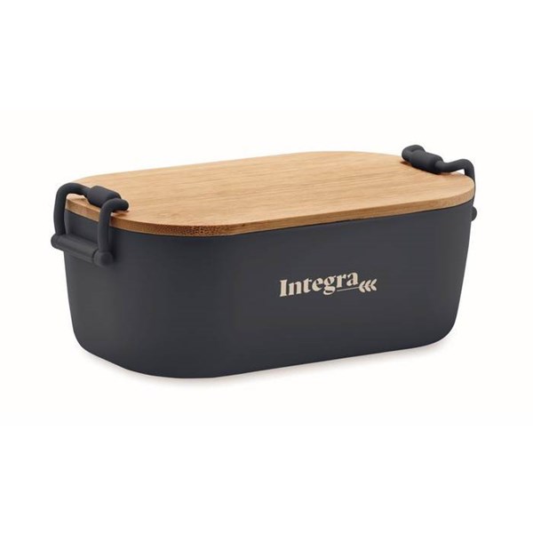 Obrázky: Oběd.krabička z PP 700 ml s bambus.víkem,nám.modrá, Obrázek 10