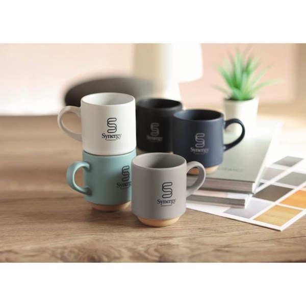 Obrázky: Keramický stohovatelný hrnek s uchem 170ml, šedý, Obrázek 6