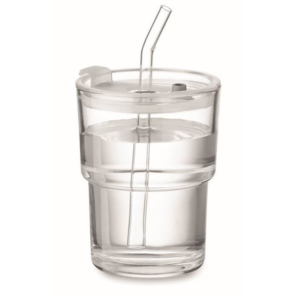 Obrázky: Sklenice 400 ml s víčkem a skleněným brčkem, Obrázek 2