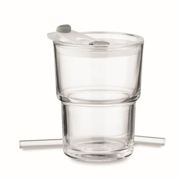 Obrázky: Sklenice 400 ml s víčkem a skleněným brčkem, Obrázek 3