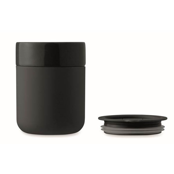 Obrázky: Keram. pohárek 330 ml s odním. návlek, černá, Obrázek 5