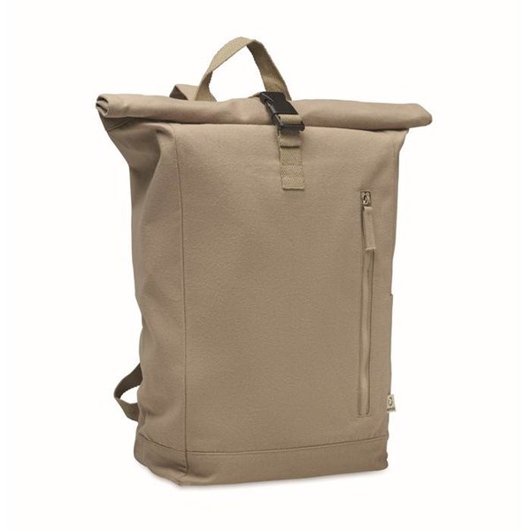 Obrázky: Khaki rolovací batoh 390g, suchý zip a kapsa