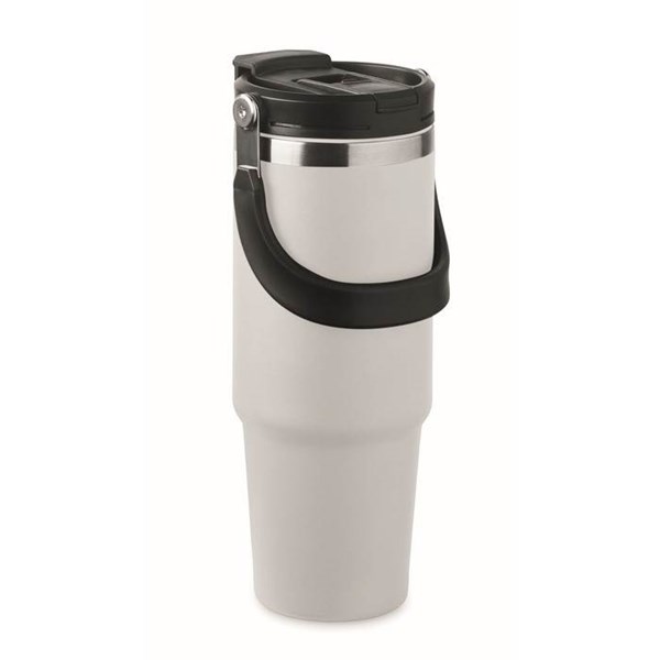 Obrázky: Bílý dvoustěnný hrnek 850 ml s vnitřním brčkem, Obrázek 4