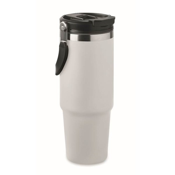 Obrázky: Bílý dvoustěnný hrnek 850 ml s vnitřním brčkem, Obrázek 6