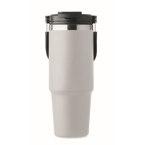 Obrázky: Bílý dvoustěnný hrnek 850 ml s vnitřním brčkem, Obrázek 8