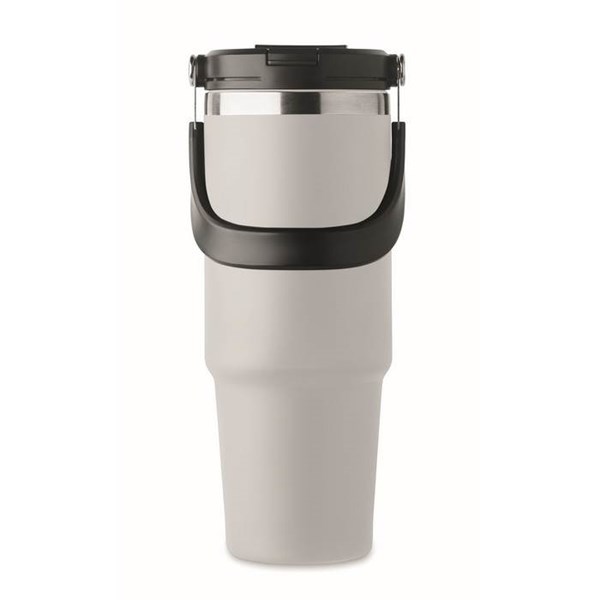 Obrázky: Bílý dvoustěnný hrnek 850 ml s vnitřním brčkem, Obrázek 9