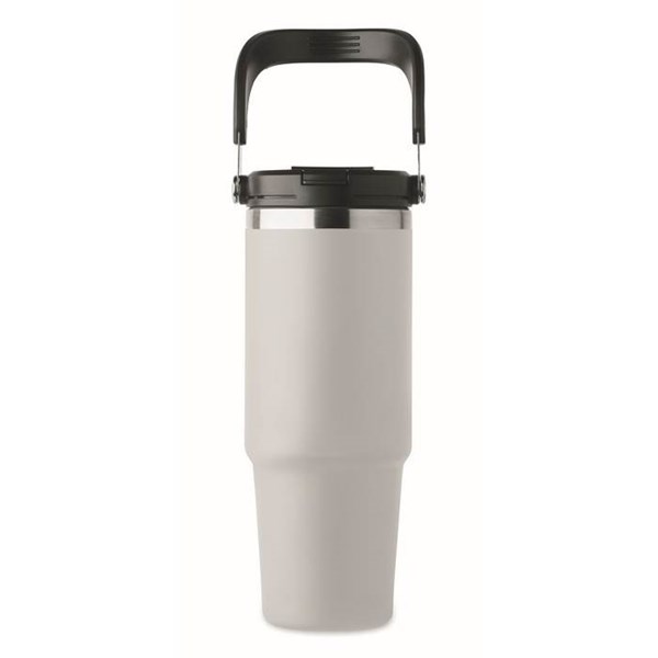 Obrázky: Bílý dvoustěnný hrnek 850 ml s vnitřním brčkem, Obrázek 10