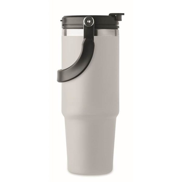 Obrázky: Bílý dvoustěnný hrnek 850 ml s vnitřním brčkem, Obrázek 11