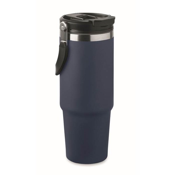 Obrázky: Modrý dvoustěnný hrnek 850 ml s vnitřním brčkem, Obrázek 7