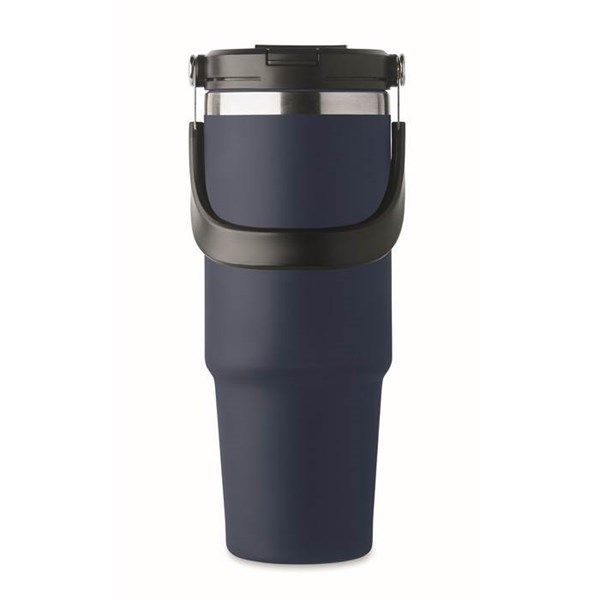 Obrázky: Modrý dvoustěnný hrnek 850 ml s vnitřním brčkem, Obrázek 10