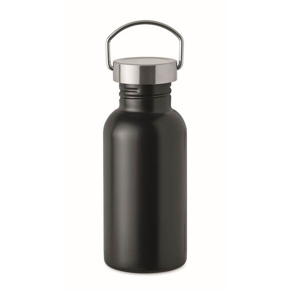 Obrázky: Jednostěnná recykl. nerez láhev 500ml, černá