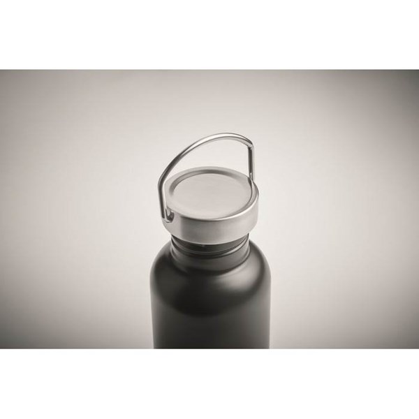 Obrázky: Jednostěnná recykl. nerez láhev 500ml, černá, Obrázek 2