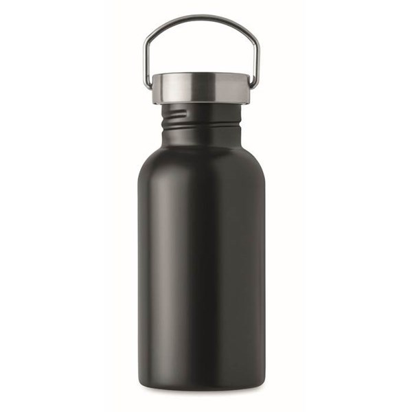 Obrázky: Jednostěnná recykl. nerez láhev 500ml, černá, Obrázek 3