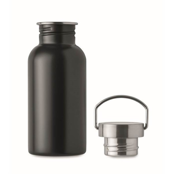 Obrázky: Jednostěnná recykl. nerez láhev 500ml, černá, Obrázek 4