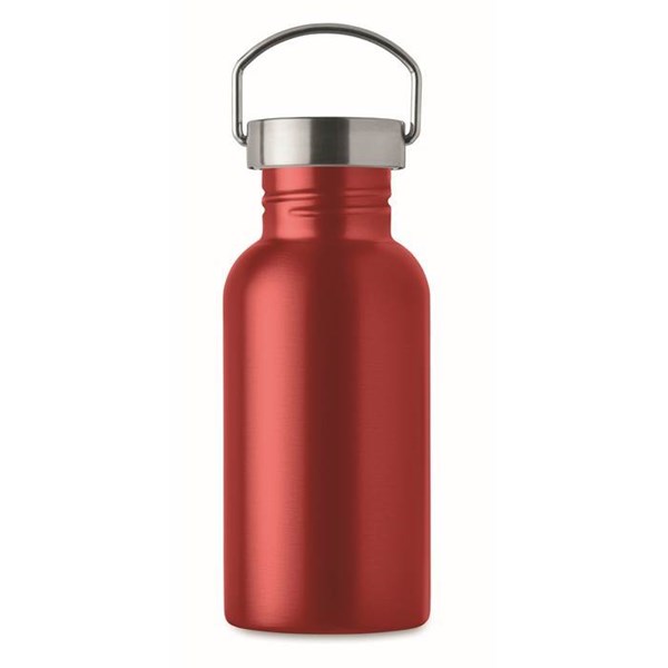 Obrázky: Jednostěnná recykl. nerez láhev 500ml, červená, Obrázek 2