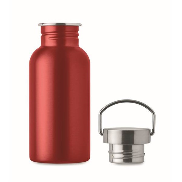 Obrázky: Jednostěnná recykl. nerez láhev 500ml, červená, Obrázek 3