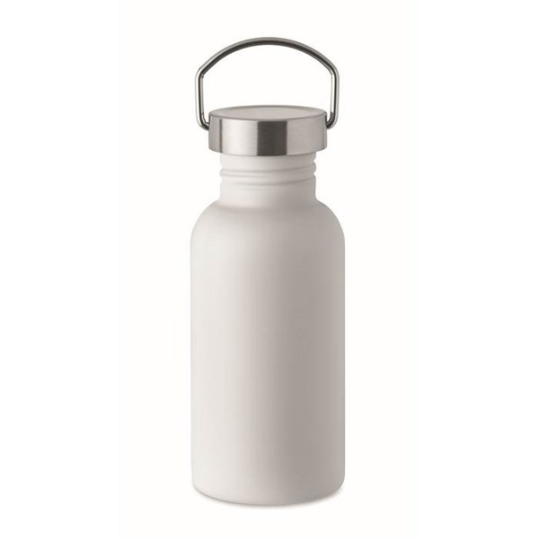 Obrázky: Jednostěnná recykl. nerez láhev 500ml, bílá