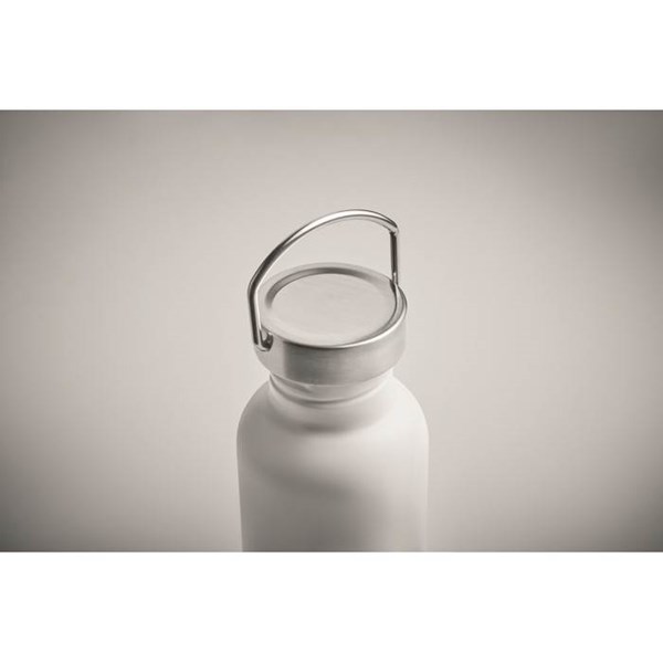 Obrázky: Jednostěnná recykl. nerez láhev 500ml, bílá, Obrázek 2