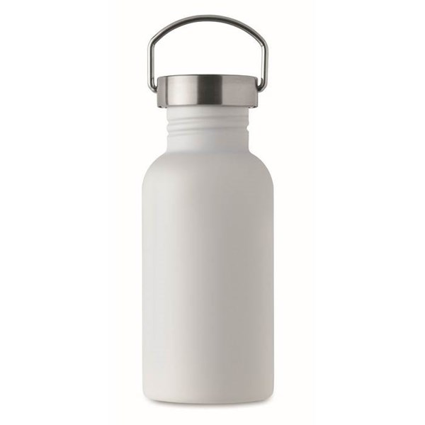 Obrázky: Jednostěnná recykl. nerez láhev 500ml, bílá, Obrázek 3