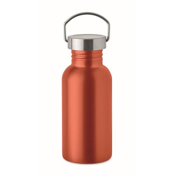 Obrázky: Jednostěnná recykl. nerez láhev 500ml, oranžová