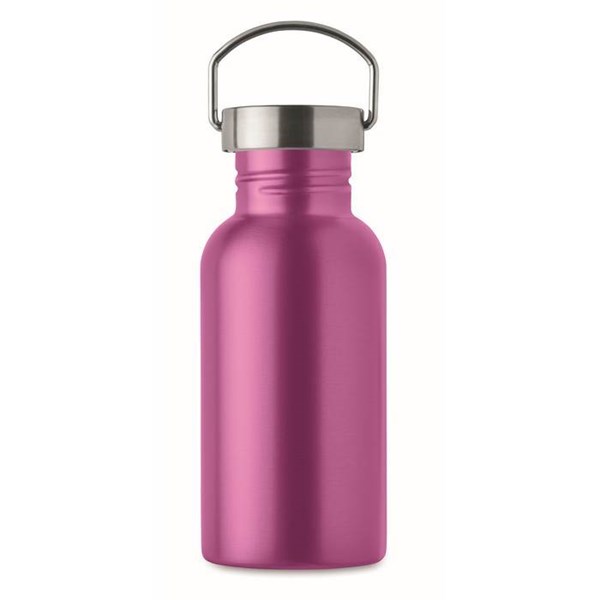 Obrázky: Jednostěnná recykl. nerez láhev 500ml, fuchsiová, Obrázek 2