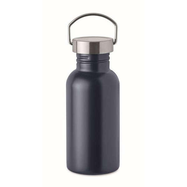 Obrázky: Jednostěnná recykl. nerez láhev 500ml, tm. modrá