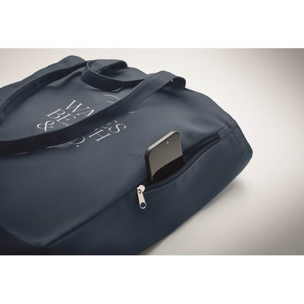 Obrázky: Nákupní/plážová taška z rec. polyBA 380g/m2, modrá, Obrázek 5